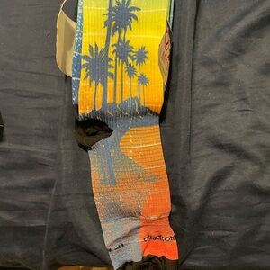 Vibrant Yellow and Orange Sunset Crew Socks